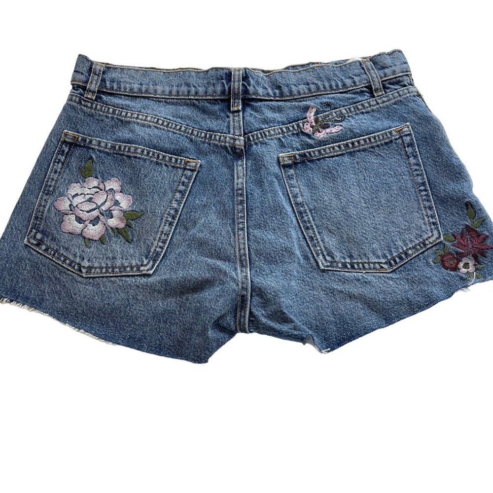 Reformation Charlie High Rise Floral Fauna Embroidery Jean Short Size 30 NWOT - Picture 2 of 14